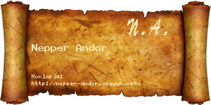 Nepper Andor névjegykártya
